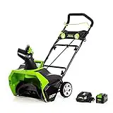 Greenworks 40V 20 inch Brushless Snow Thrower 6Ah Battery and Charger Included, 2605302
